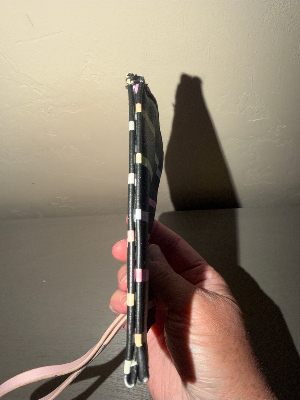 Betsey Johnson Black Wristlet Clutch with Pastel Stripe Accents - Picture 5 of 5